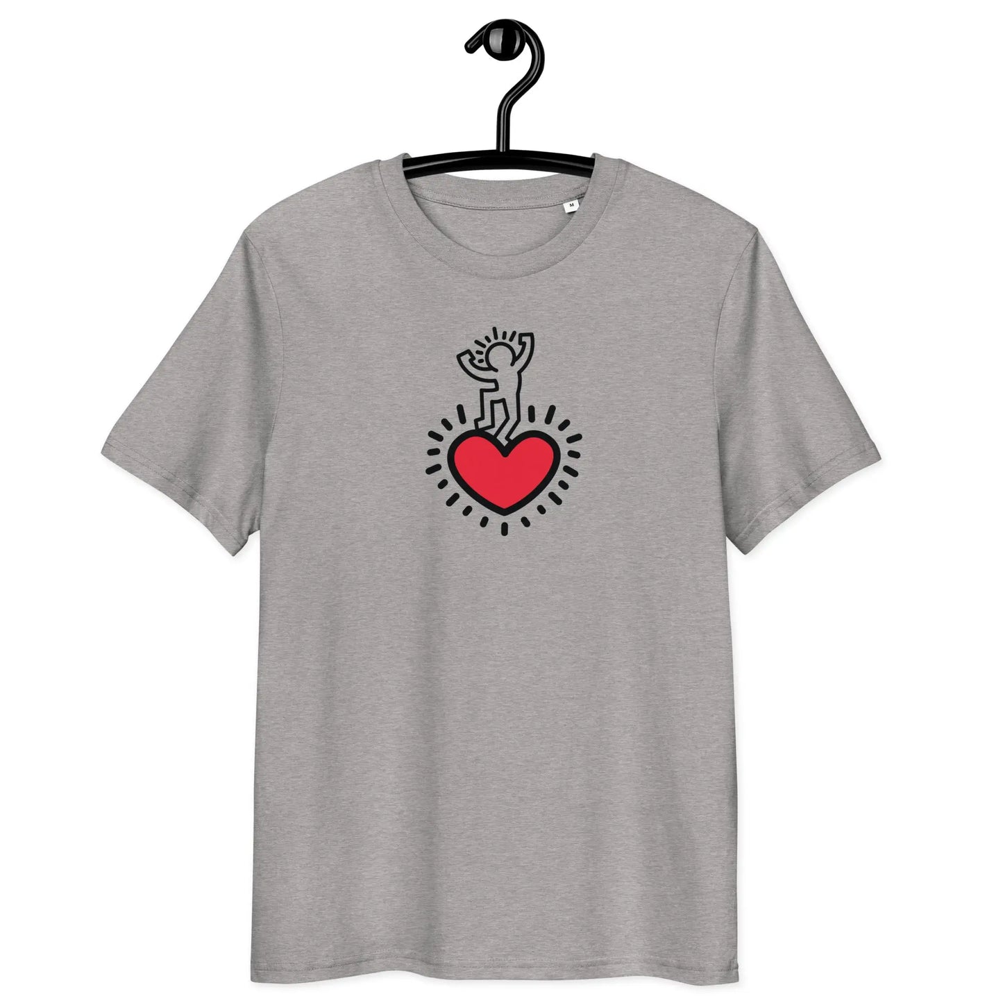 love life t-shirt - front view on hanger - grey color