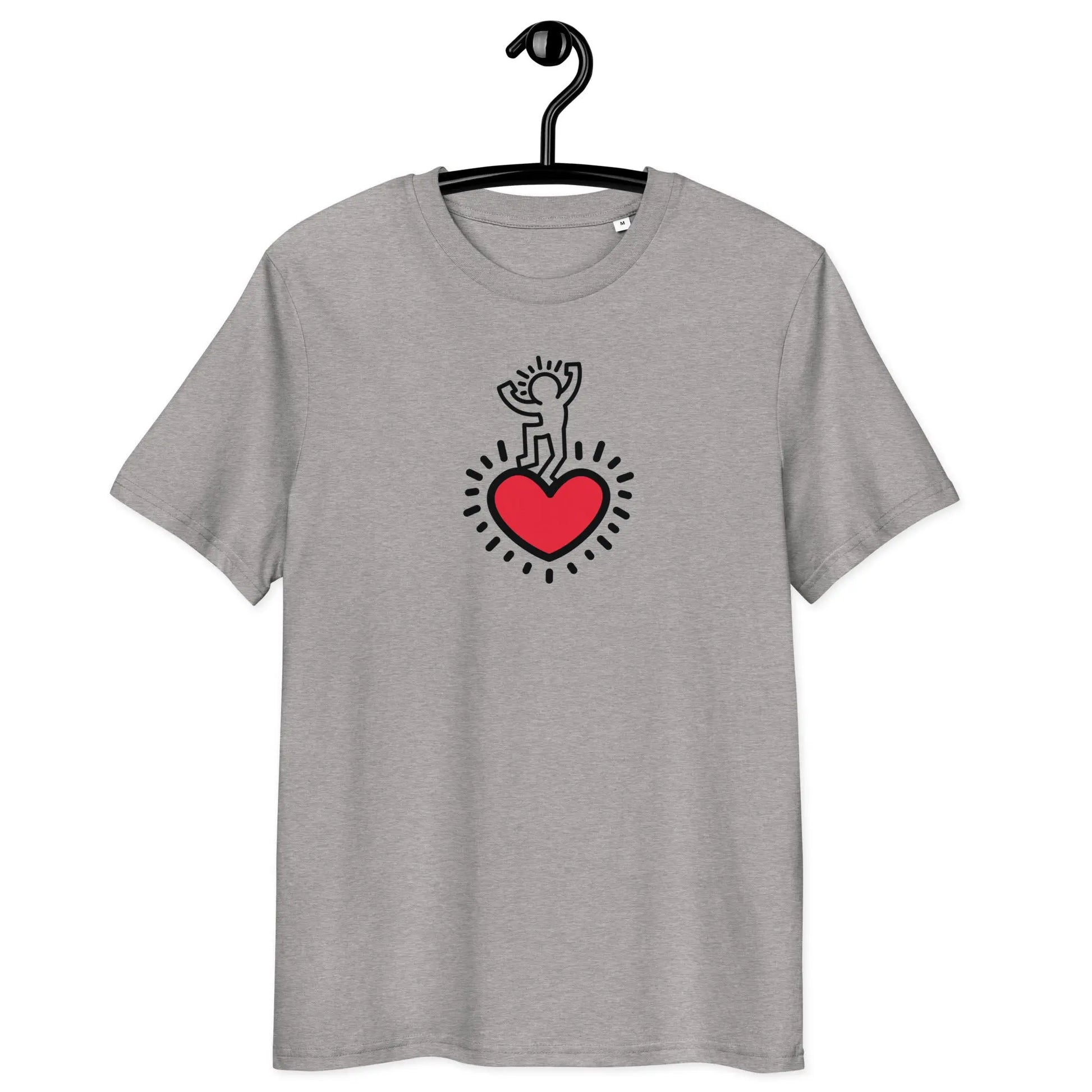 love life t-shirt - front view on hanger - grey color