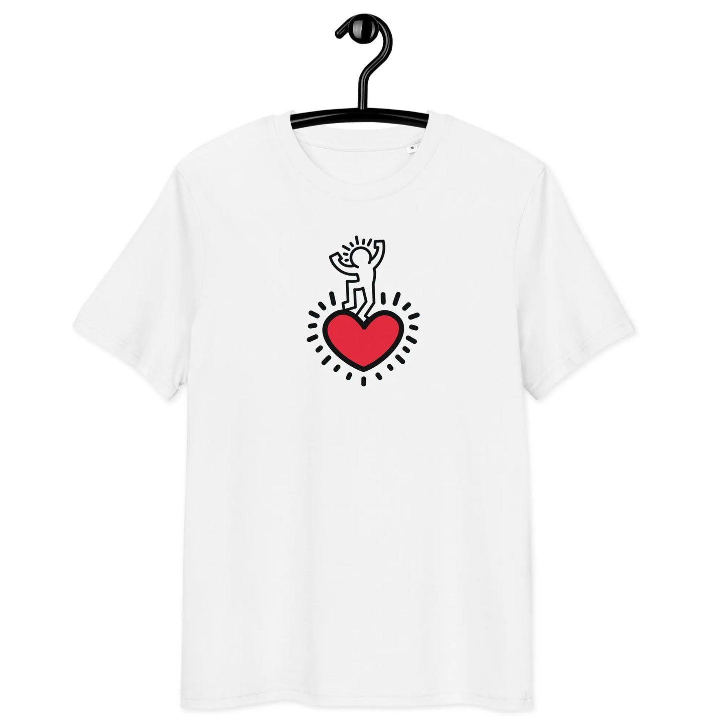 love life t-shirt - front view on hanger - white color