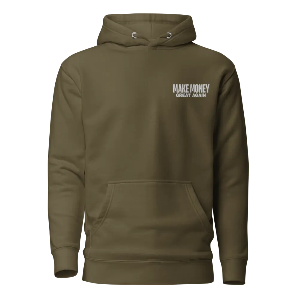bitcoin hoodie - make money great again - front view - green