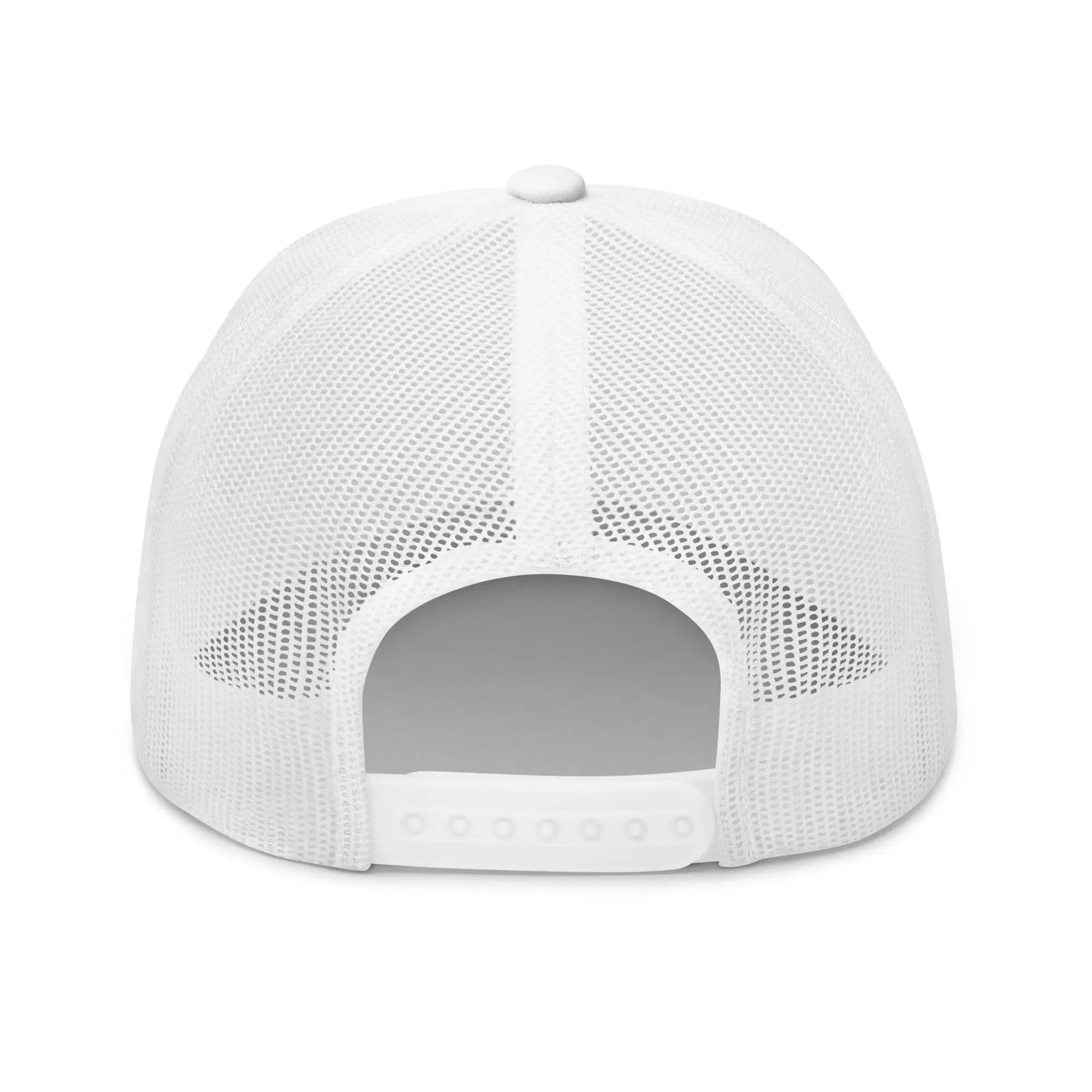 bitcoin trucker hat - make money great again - back view - white