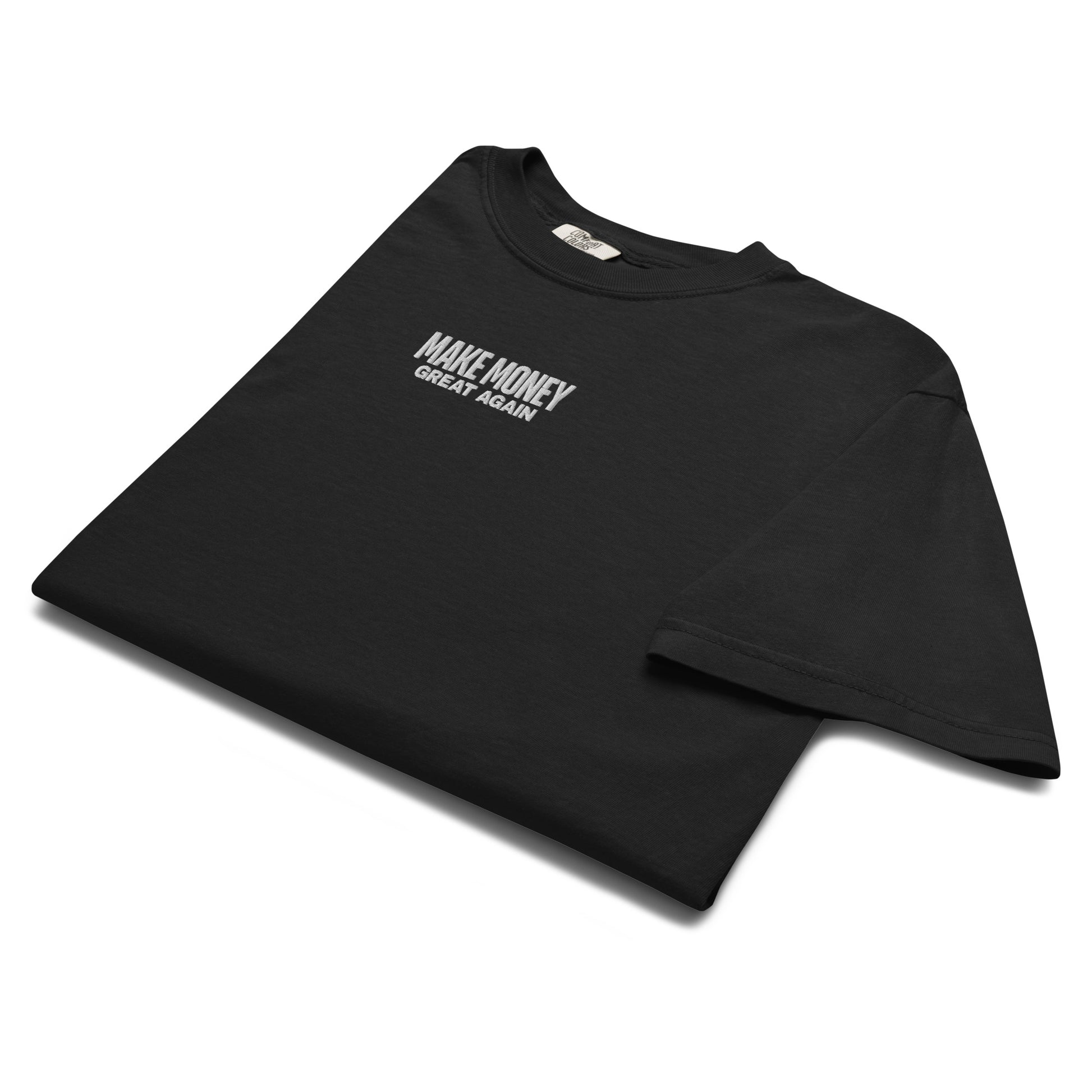 bitcoin t-shirt - make money great again - folded view - black