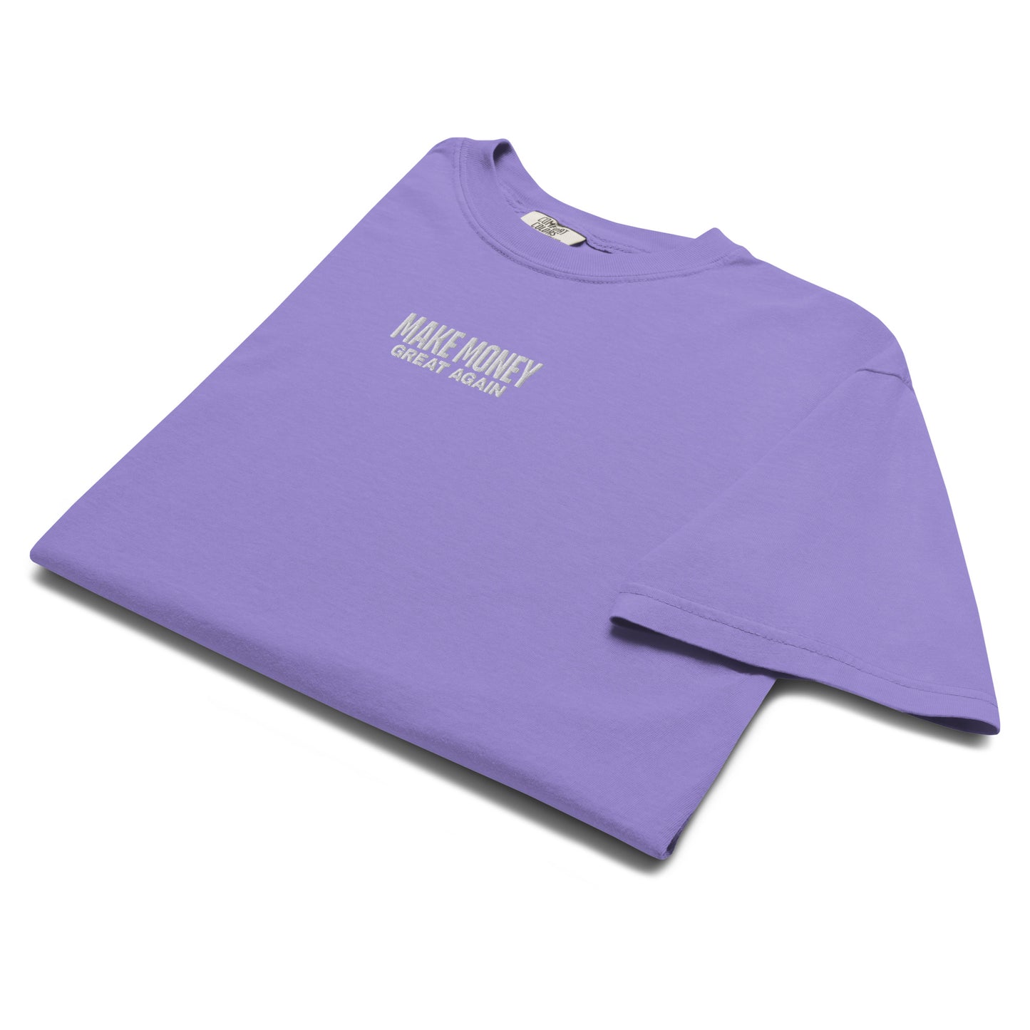 bitcoin t-shirt - make money great again - folded view - violet