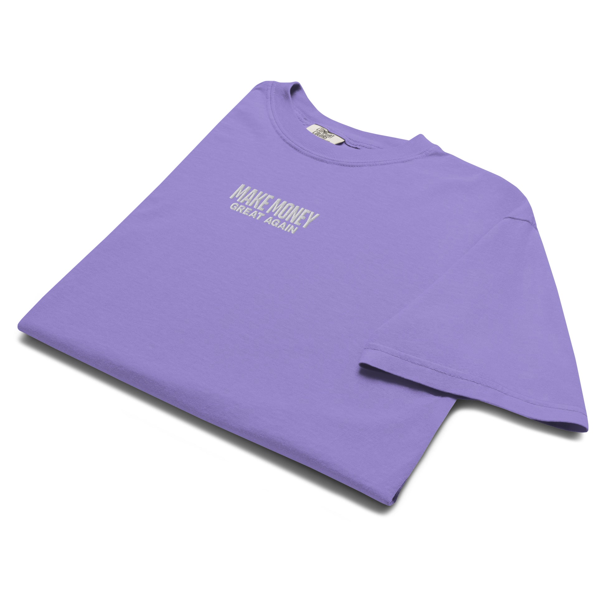 bitcoin t-shirt - make money great again - folded view - violet