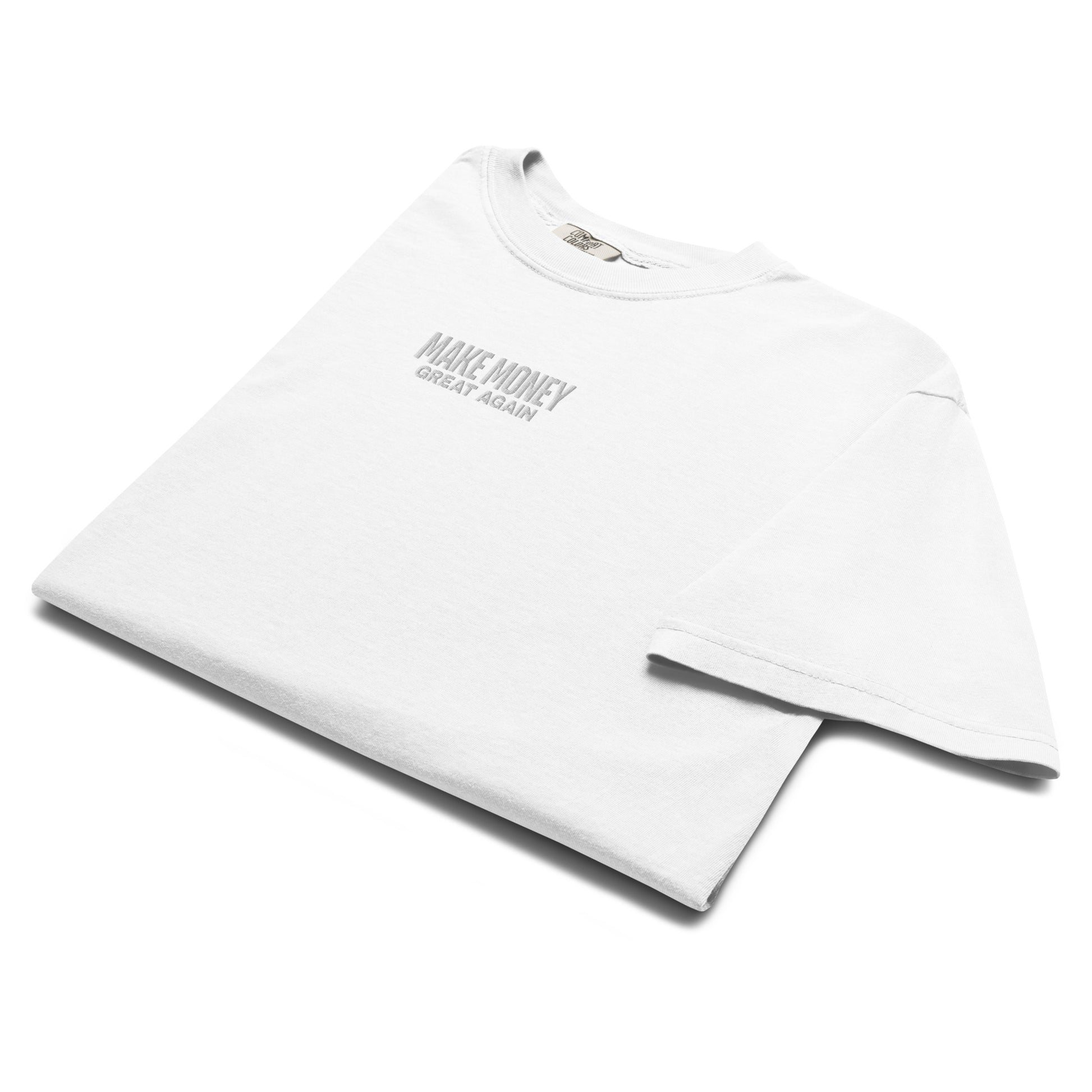 bitcoin t-shirt - make money great again - folded view - white