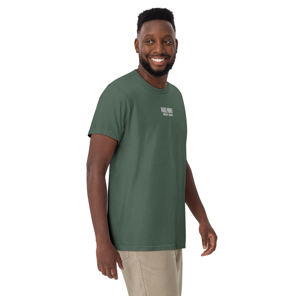 bitcoin t-shirt - make money great again - worn view - blue spruce