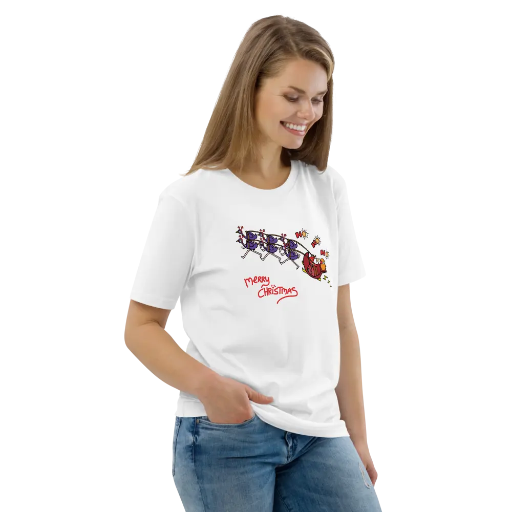 bitcoin t-shirt - merry christmas - worn by female
