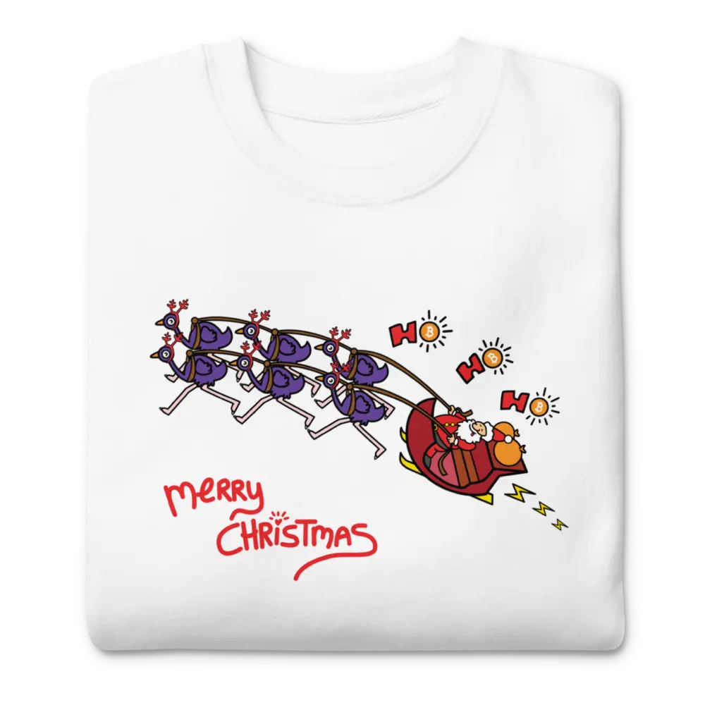 bitcoin sweatshirt - merry christmas by bitpopart - folded view