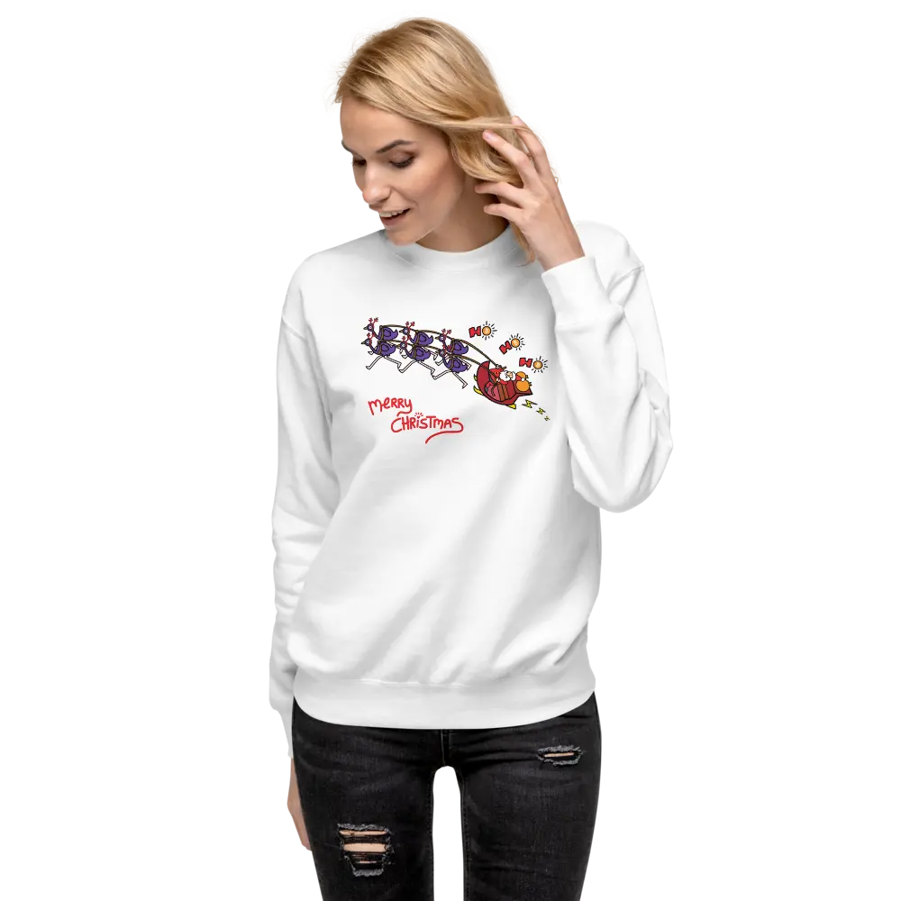 bitcoin sweatshirt - merry christmas by bitpopart - worn - white color