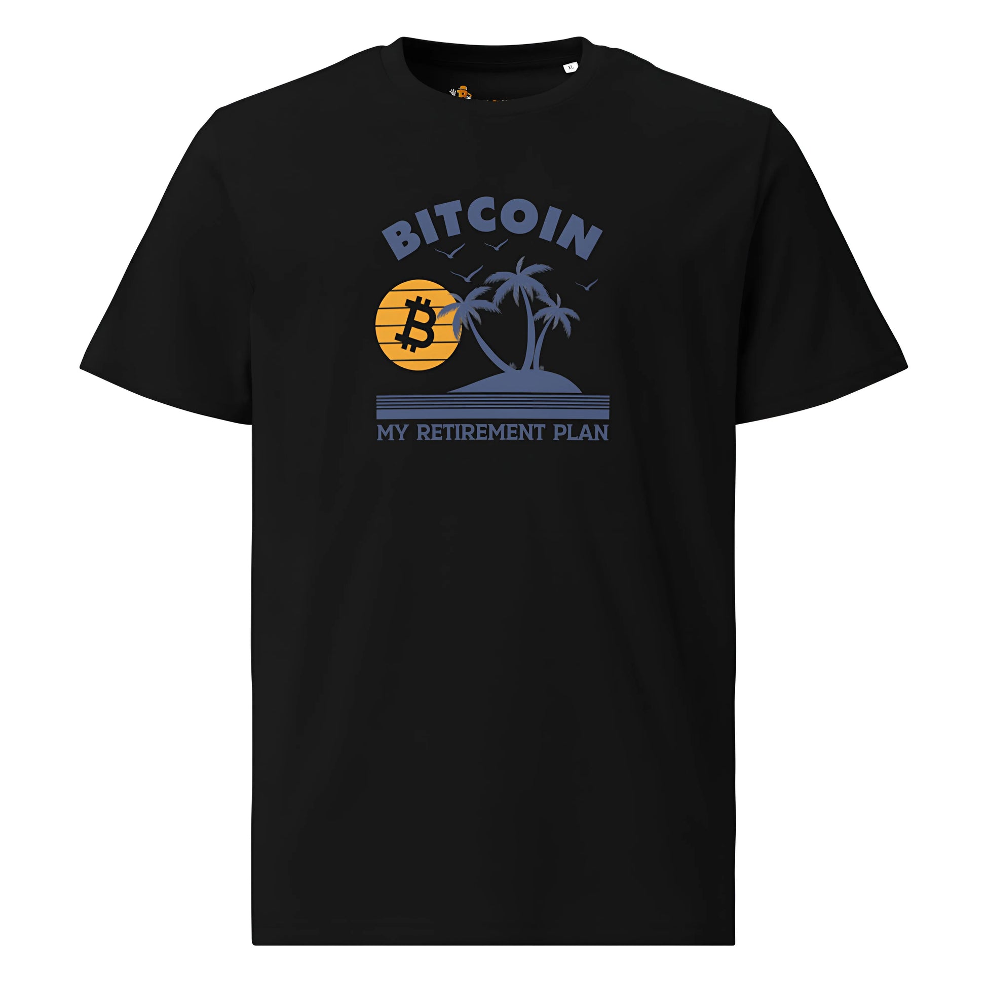 bitcoin t-shirt - my retirement plan - front view - black