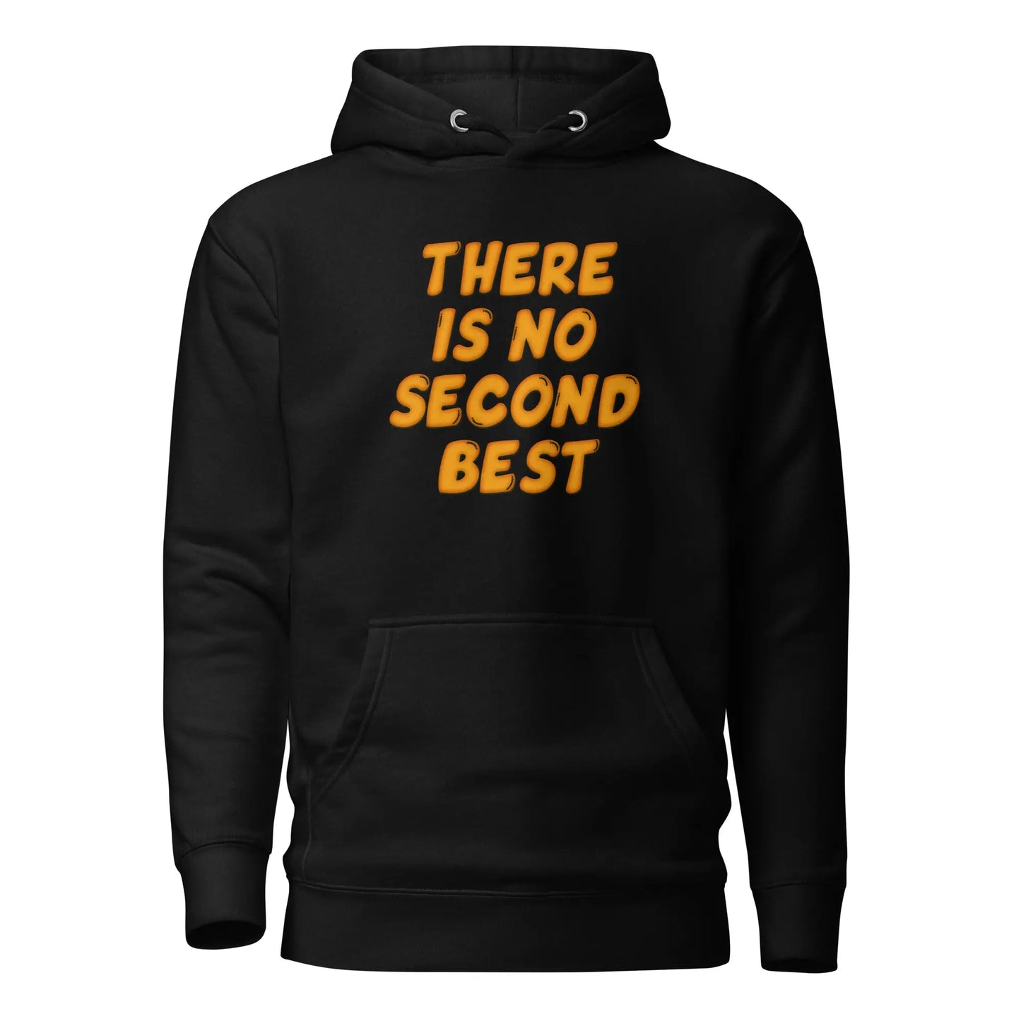bitcoin hoodie - no second best - front view - black