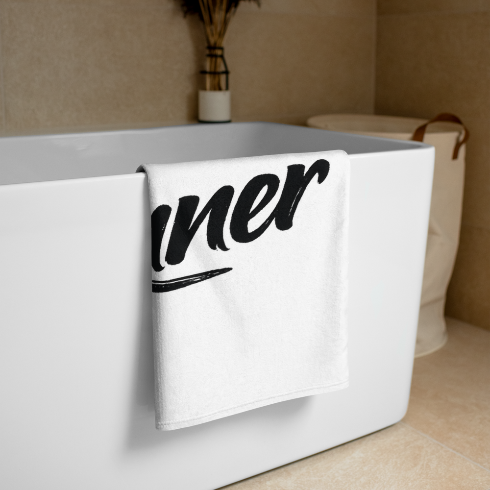 bitcoin beach towel - noderunner - bathroom view