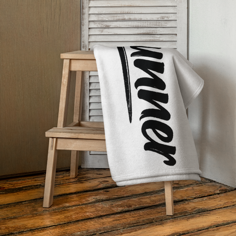 bitcoin beach towel - noderunner - hanging view