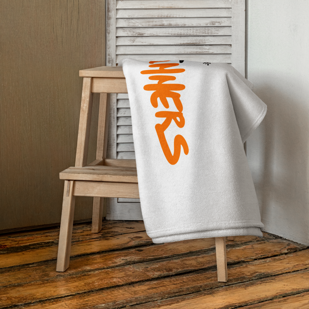 bitcoin beach towel - noderunners - hanging view