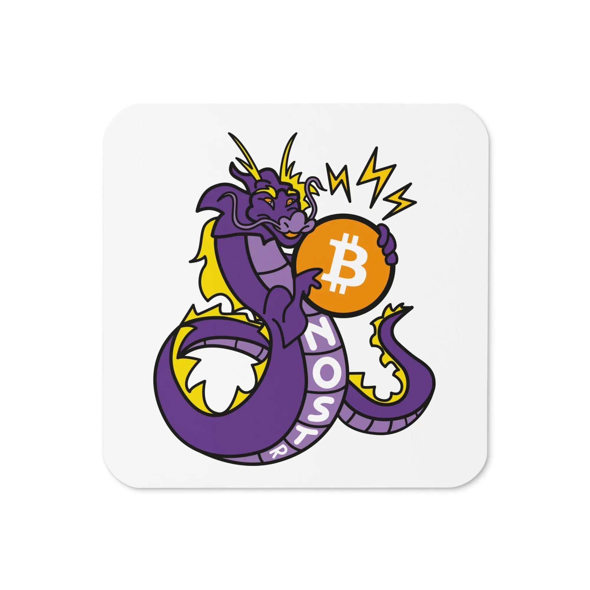 Nostr Dragon Nostr coaster by BitPopArt front view