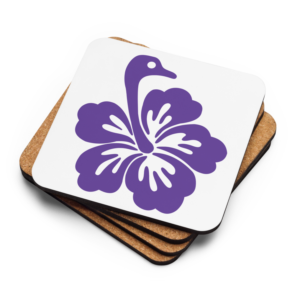 Nostr Flower Nostr coaster by BitPopArt – stacked with cork back