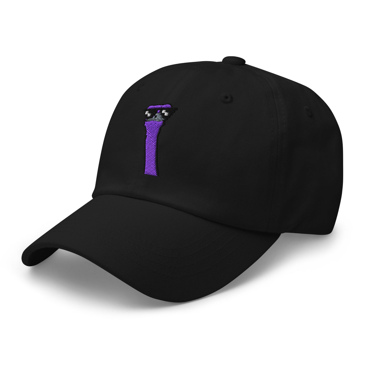 nostr hat - cool ostrich - angled view - black - left