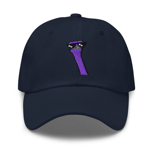 nostr hat - cool ostrich - front view - navy