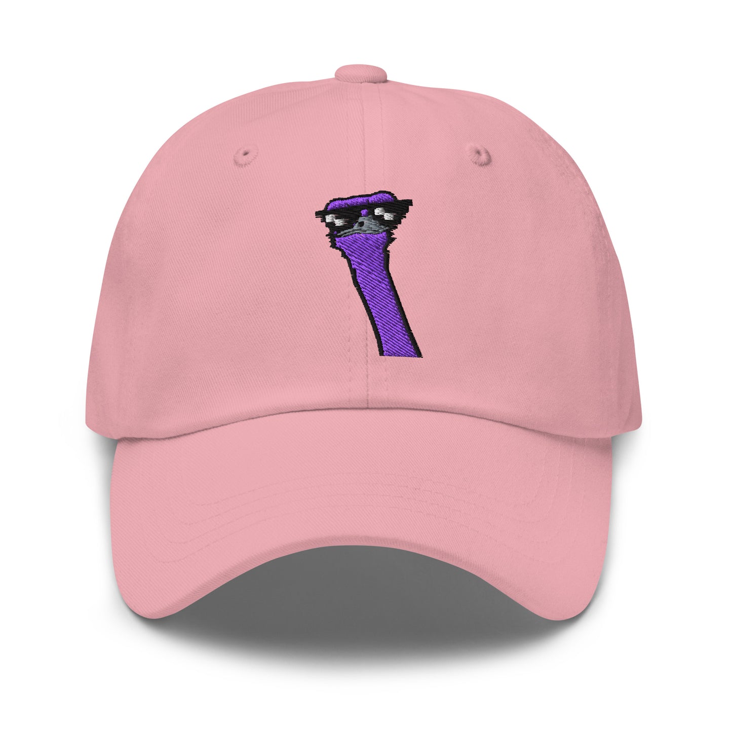 nostr hat - cool ostrich - front view - pink