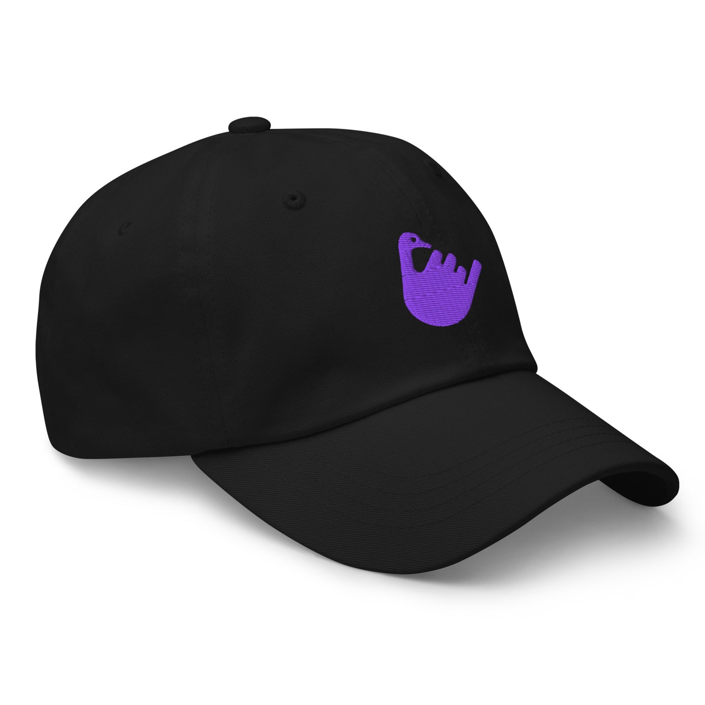 nostr hat - hang loose - angled view - black
