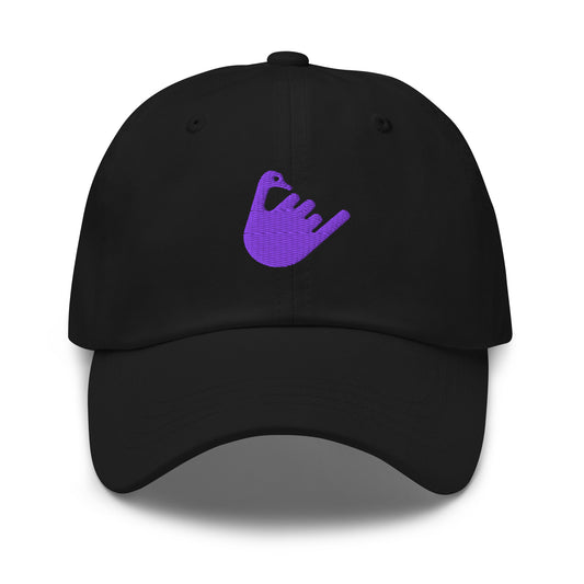 nostr hat - hang loose - front view - black