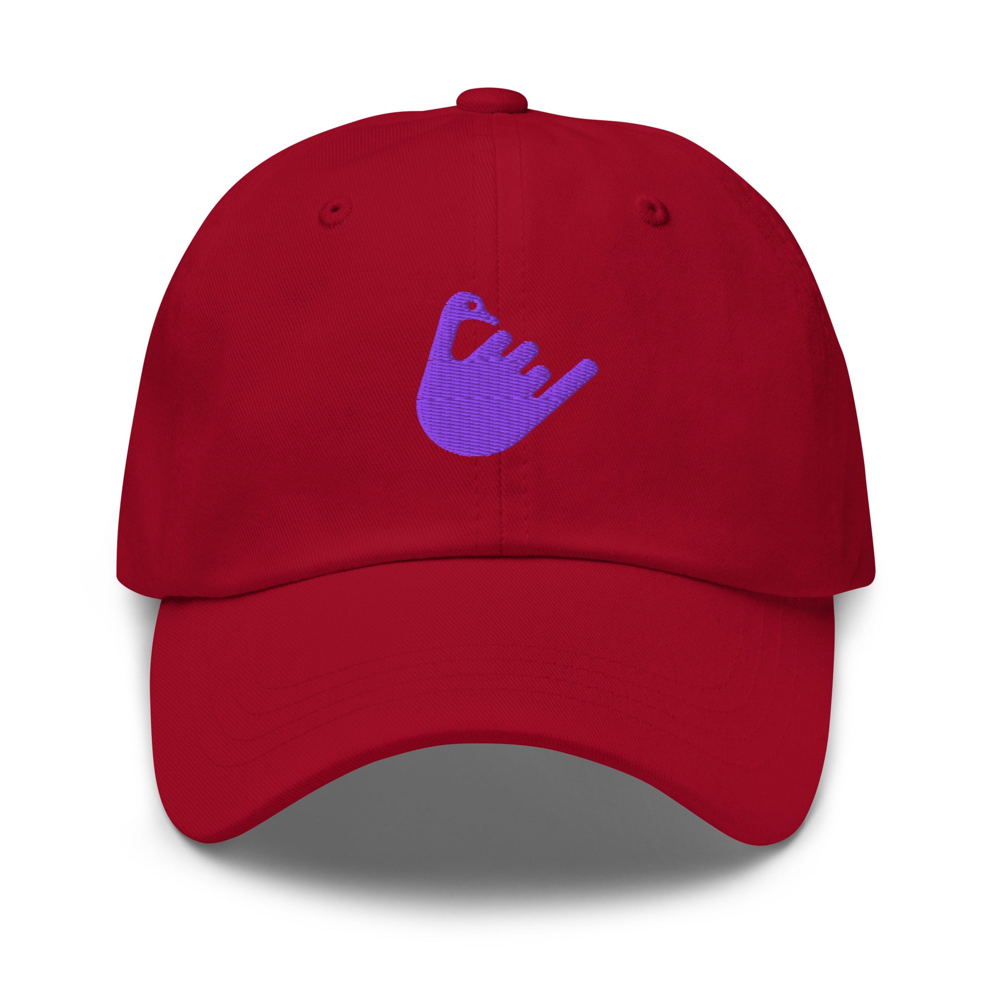 nostr hat - hang loose - front view - red