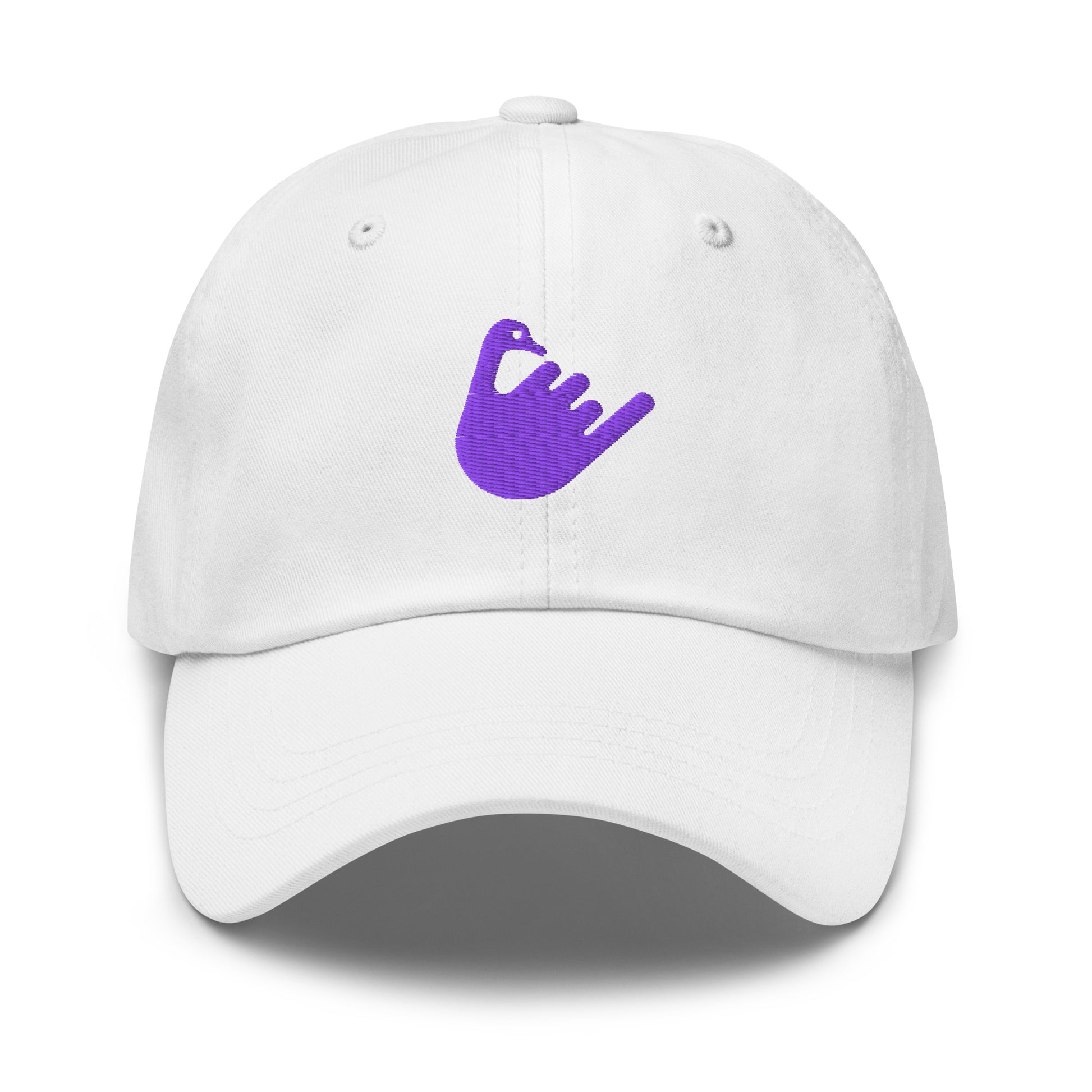 nostr hat - hang loose - front view - white