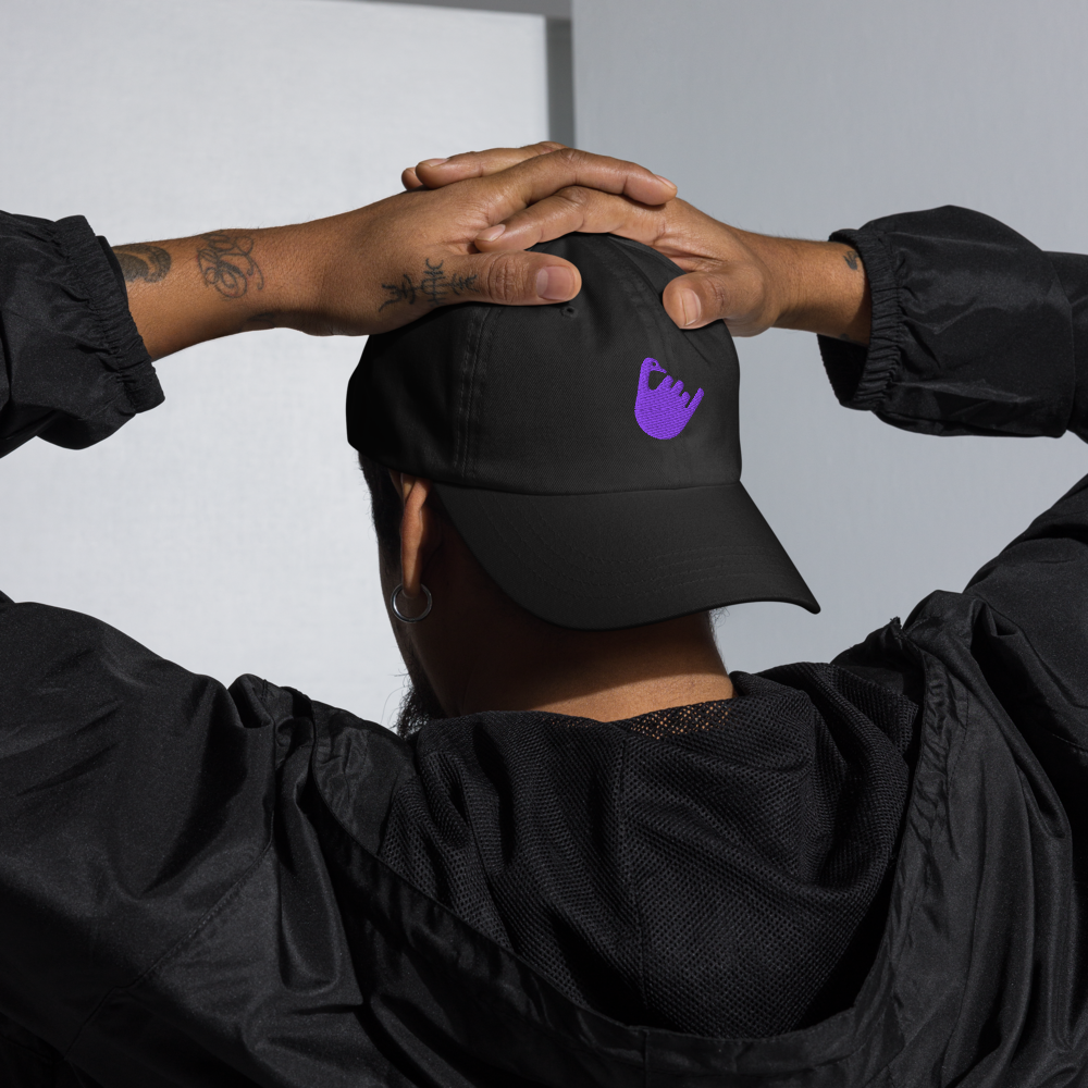 nostr hat - hang loose - lifestyle view - black