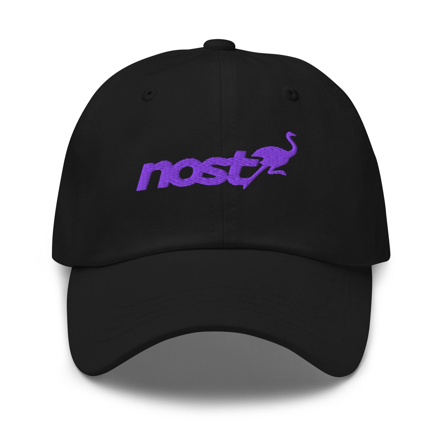 nostr hat - nostrich - front view - black