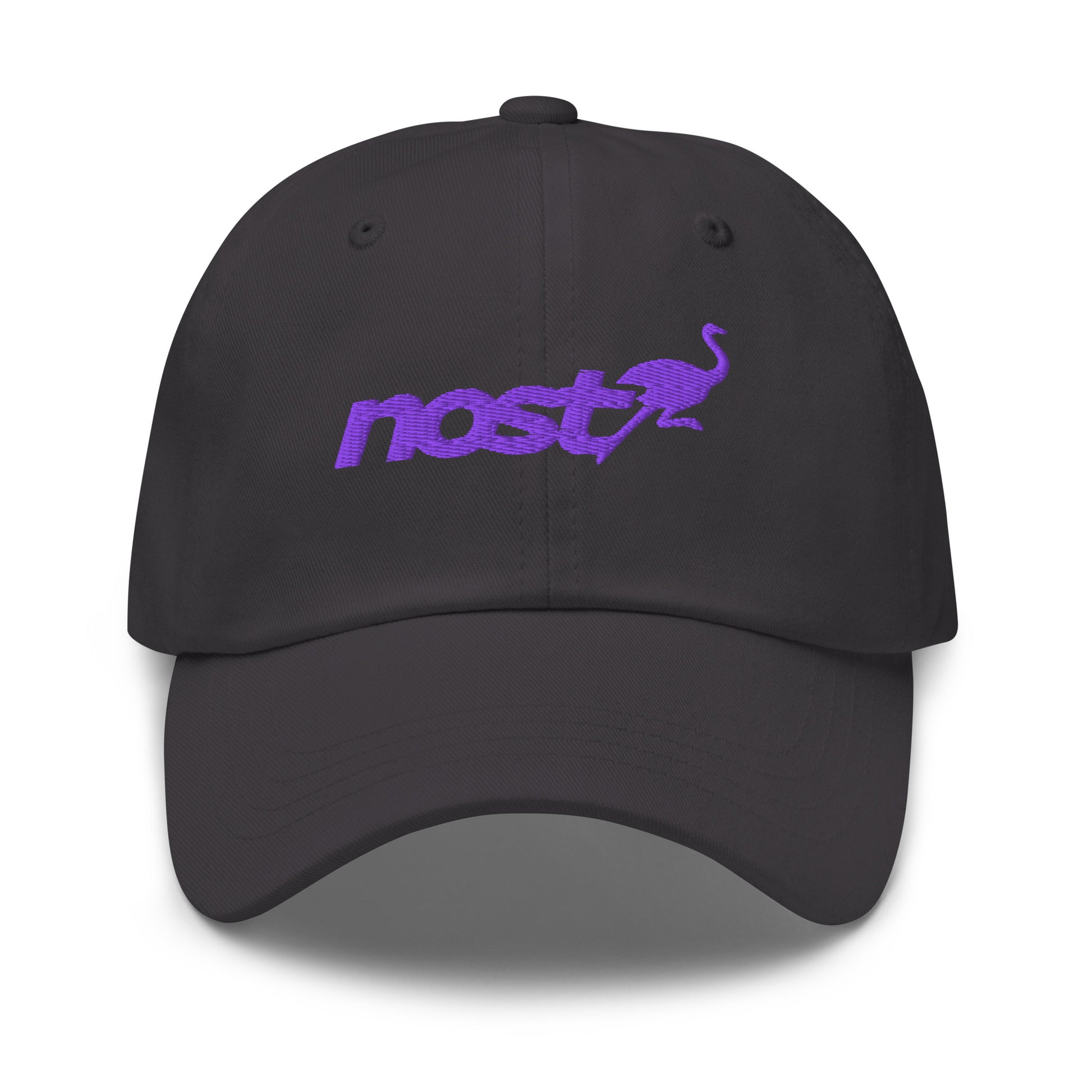 nostr hat - nostrich - front view - grey
