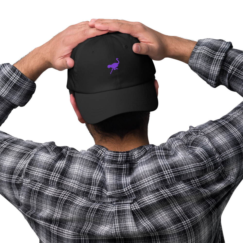 nostr hat - nostrich - worn back view - black