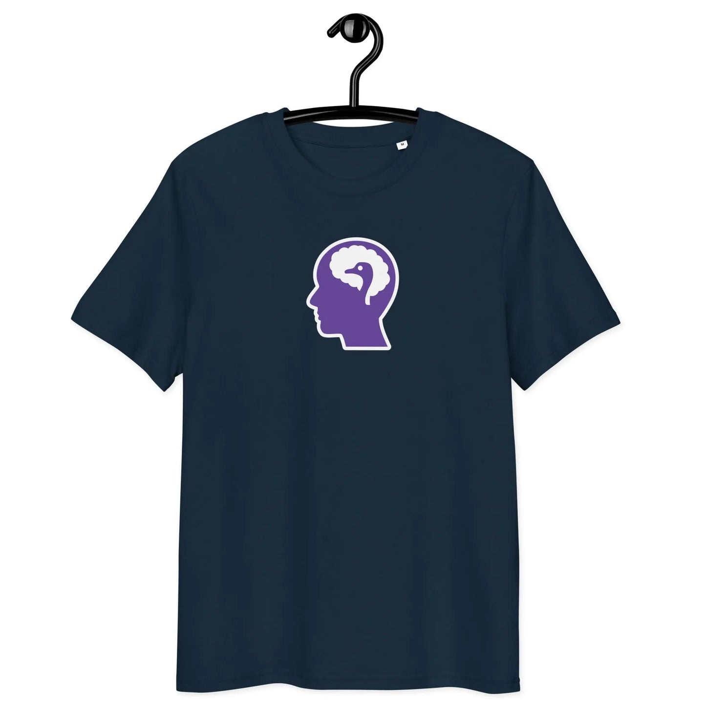 nostr tee - mind - front view - navy