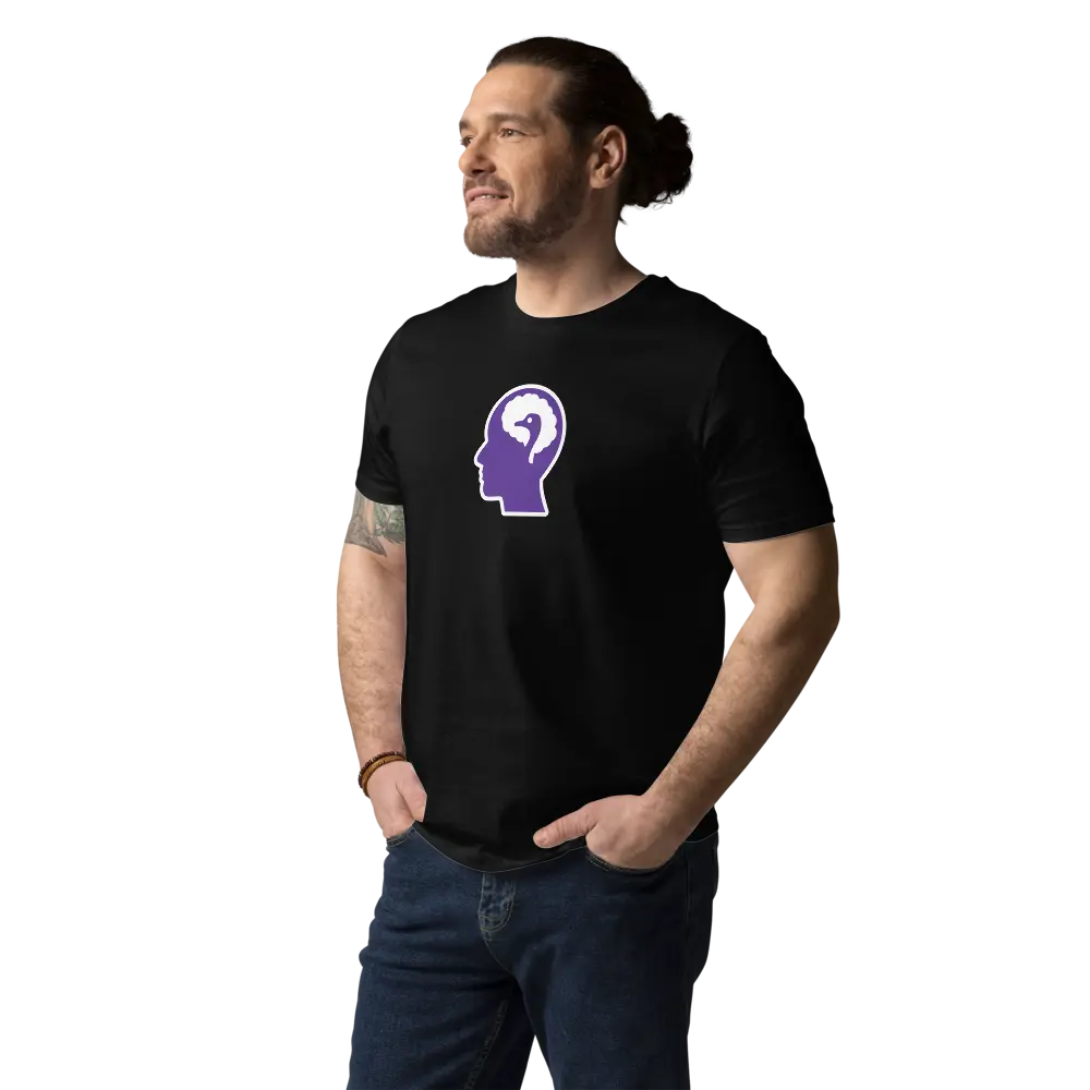 nostr tee - mind - male model view