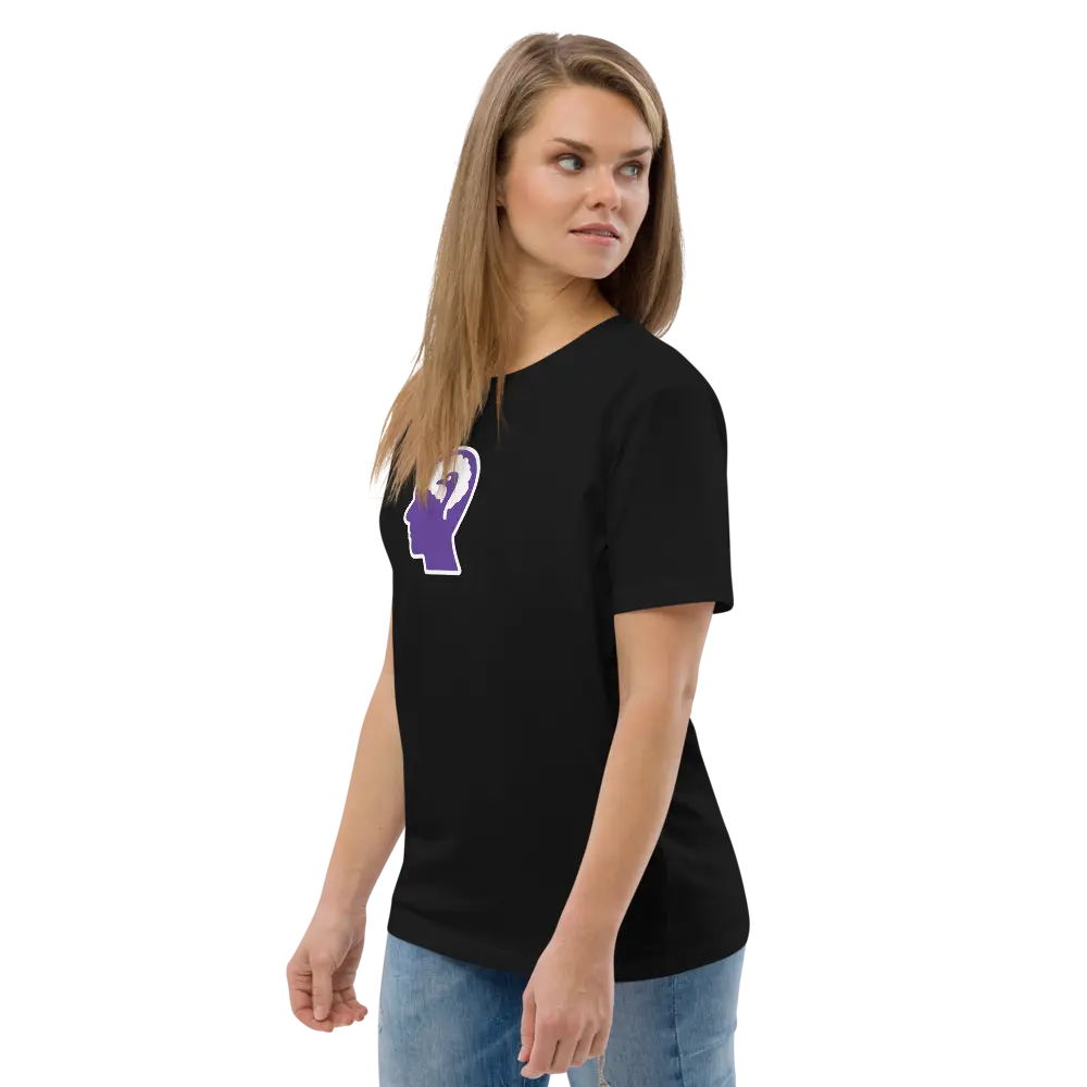 nostr tee - mind - side view - female