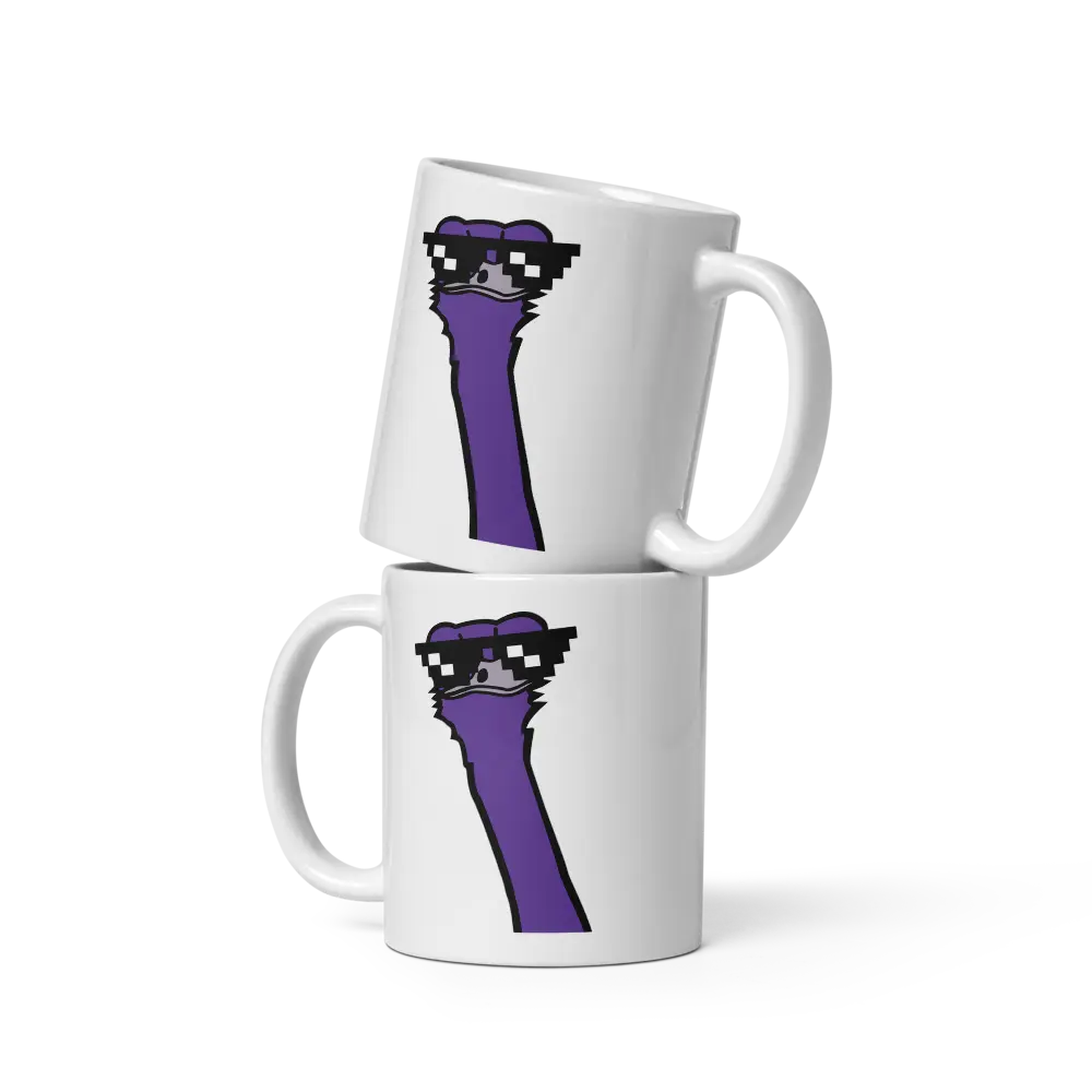 nostr mug - cool ostrich - 2 mugs stacked