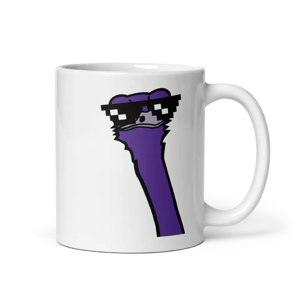 nostr mug - cool ostrich - front view