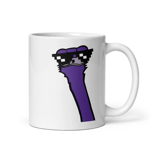 nostr mug - cool ostrich - front view