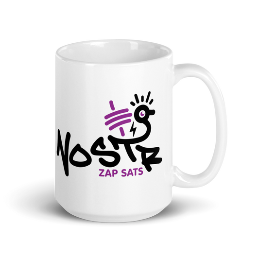 nostr mug - zap sats - front view