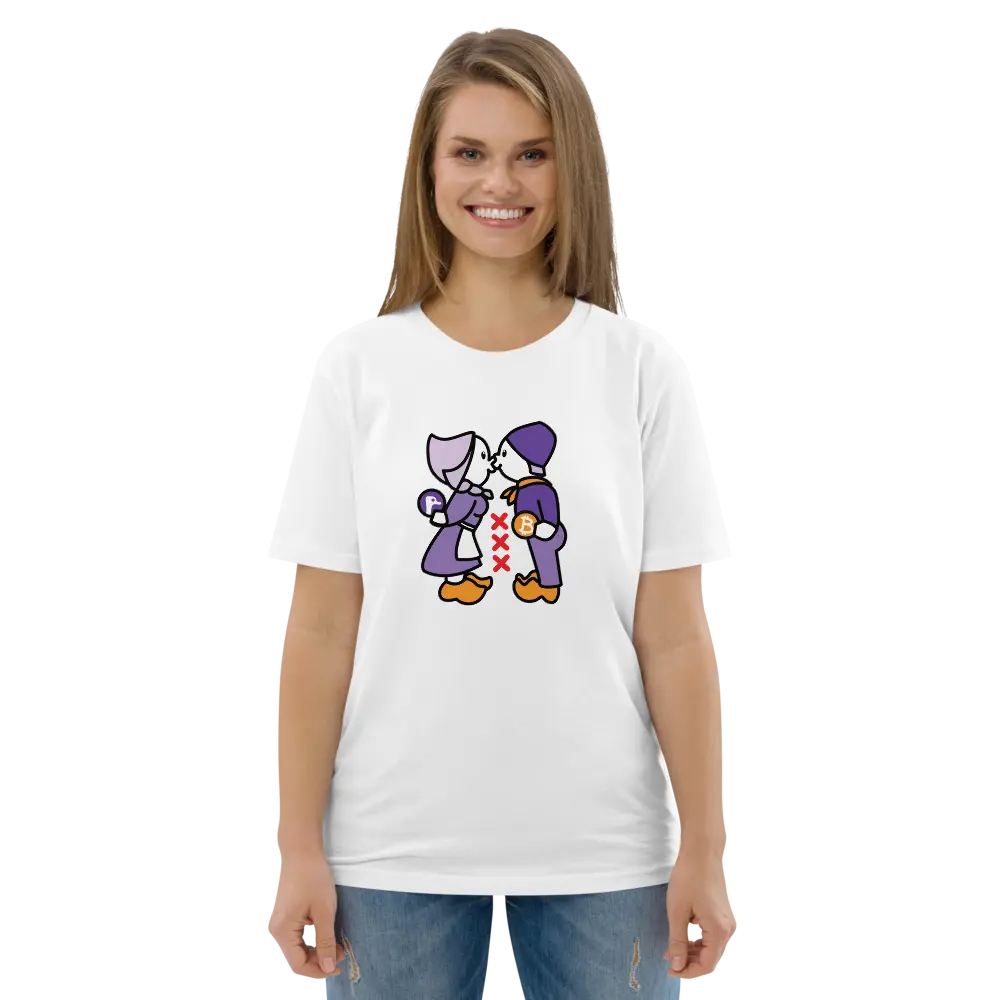 Nostr T-Shirt – Nostrdam - worn on female model - white