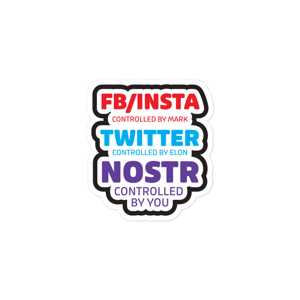 nostr sticker - controlled by you - close-up