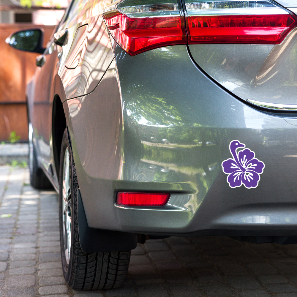 nostr sticker - nostr flower - applied on car