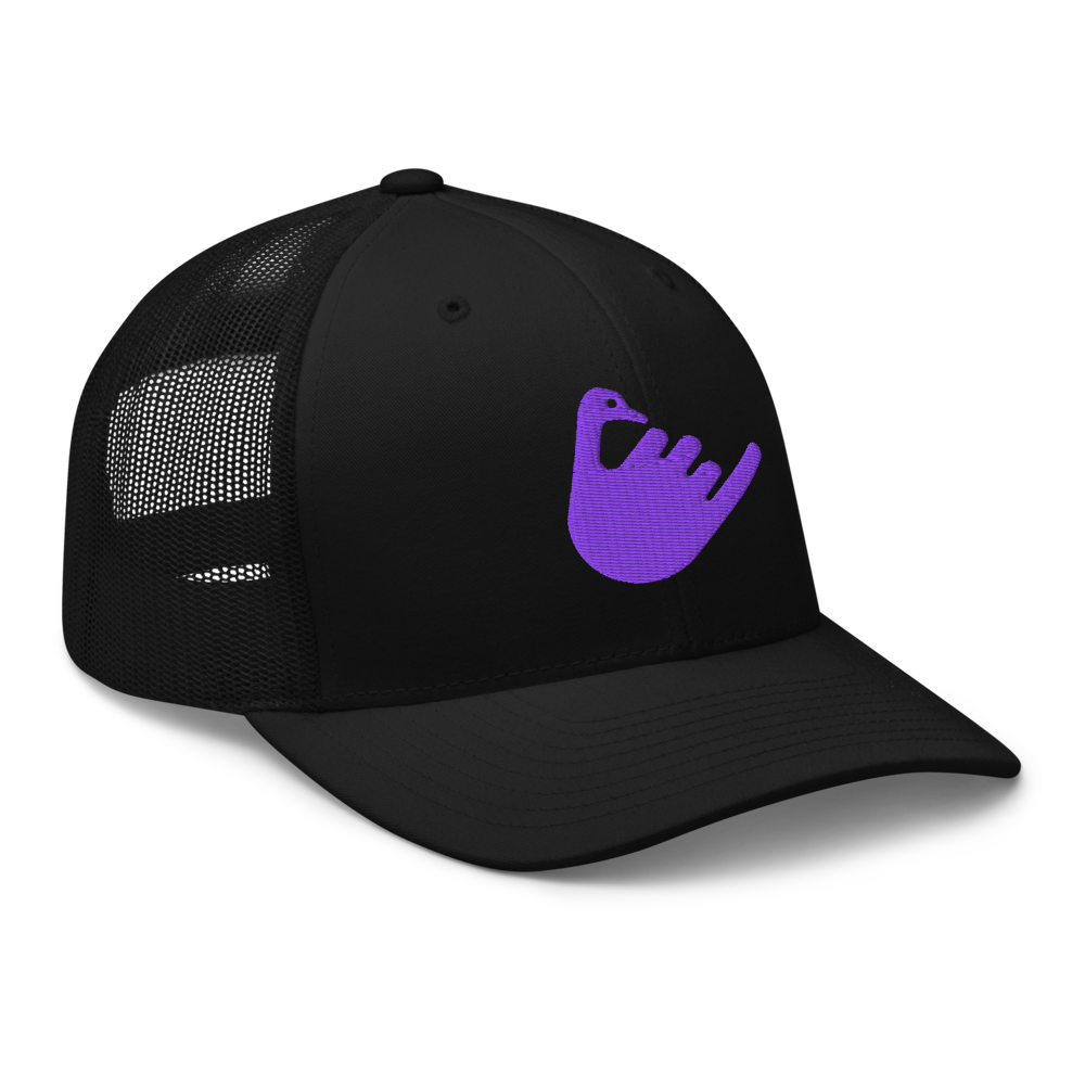 nostr trucker hat hang loose design angled front