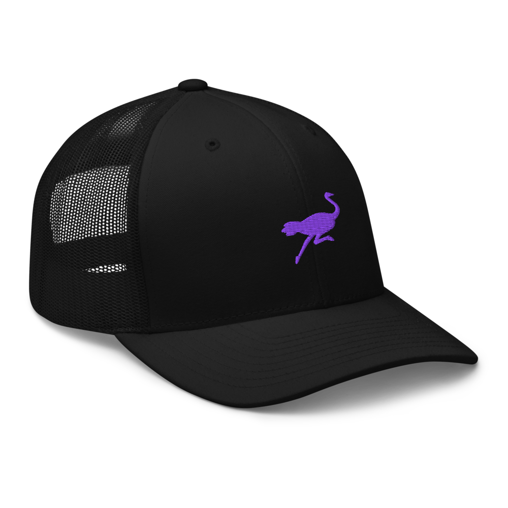 nostr trucker hat small nostrich embroidery angled