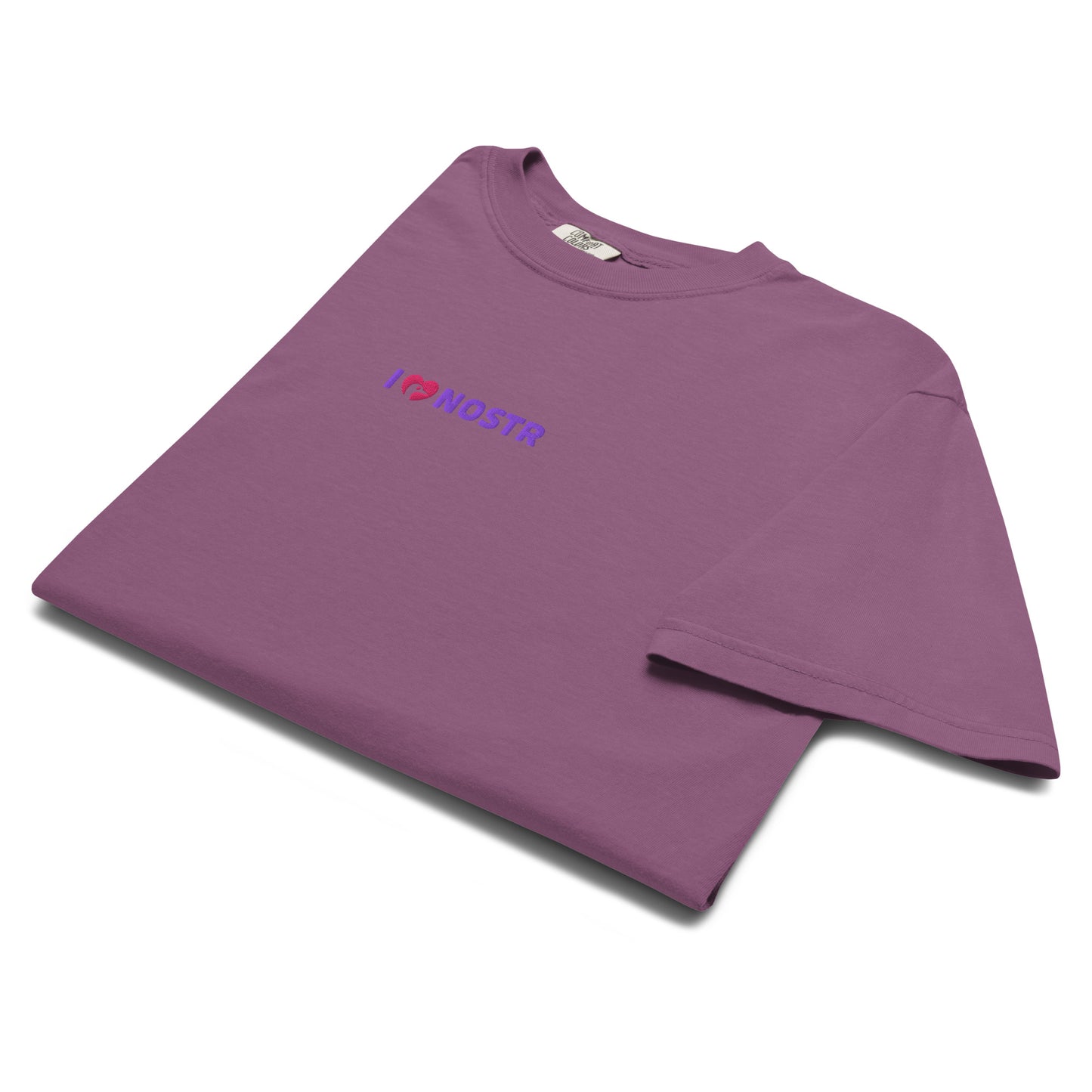 nostr t-shirt - i love nostr - front view - berry