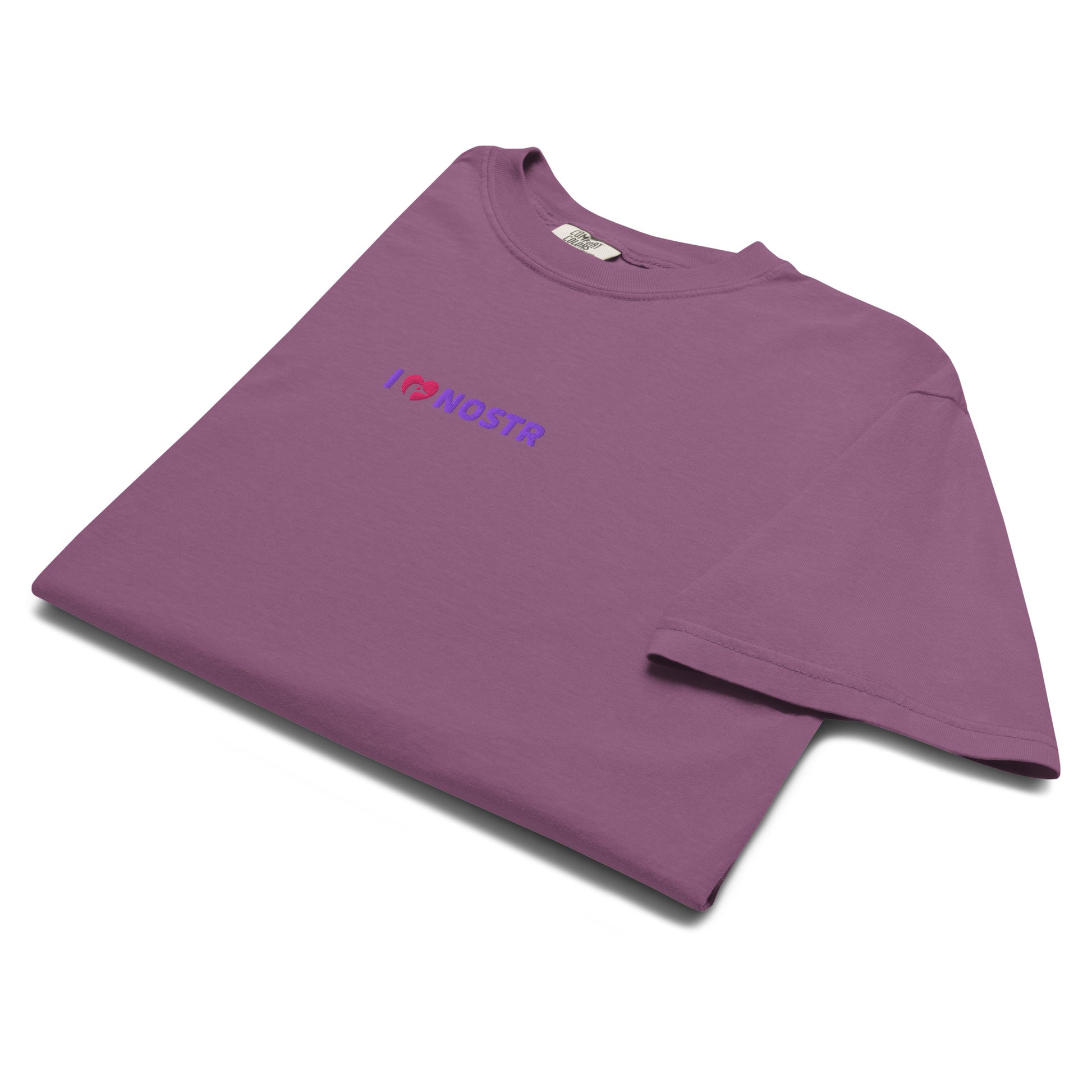 nostr t-shirt - i love nostr - front view - berry