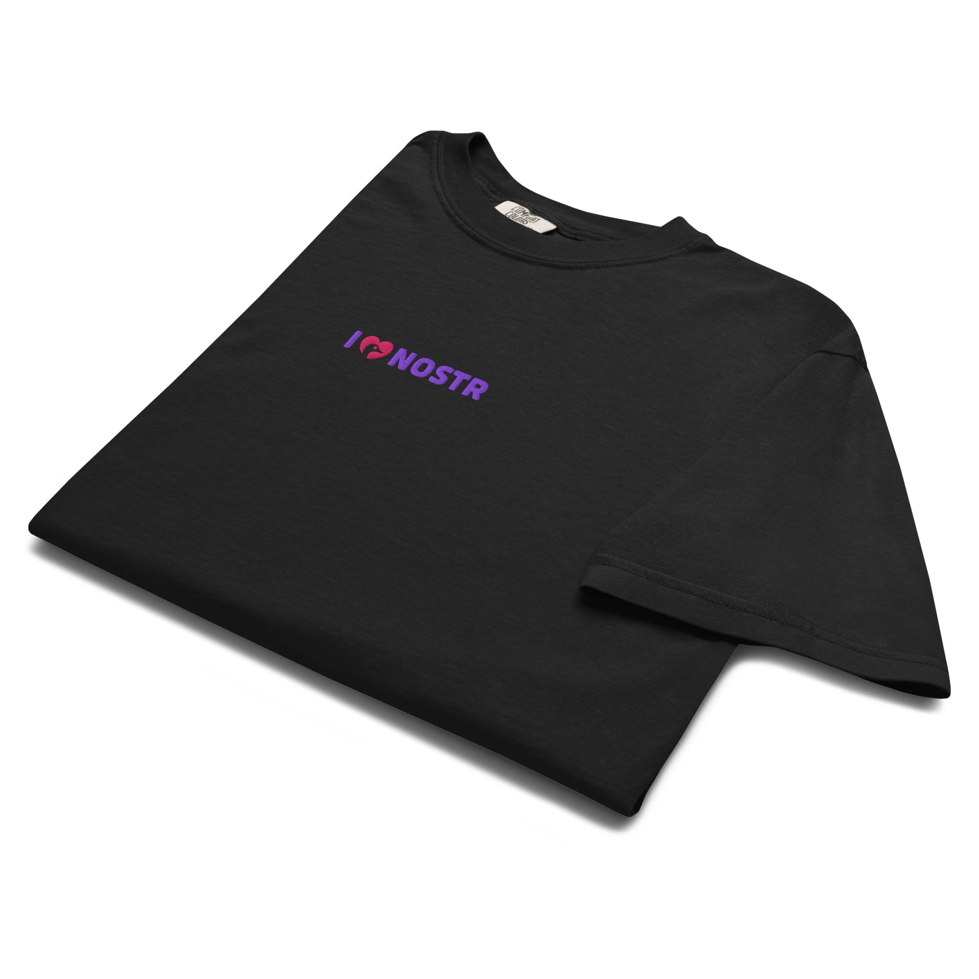 nostr t-shirt - i love nostr - front view - black