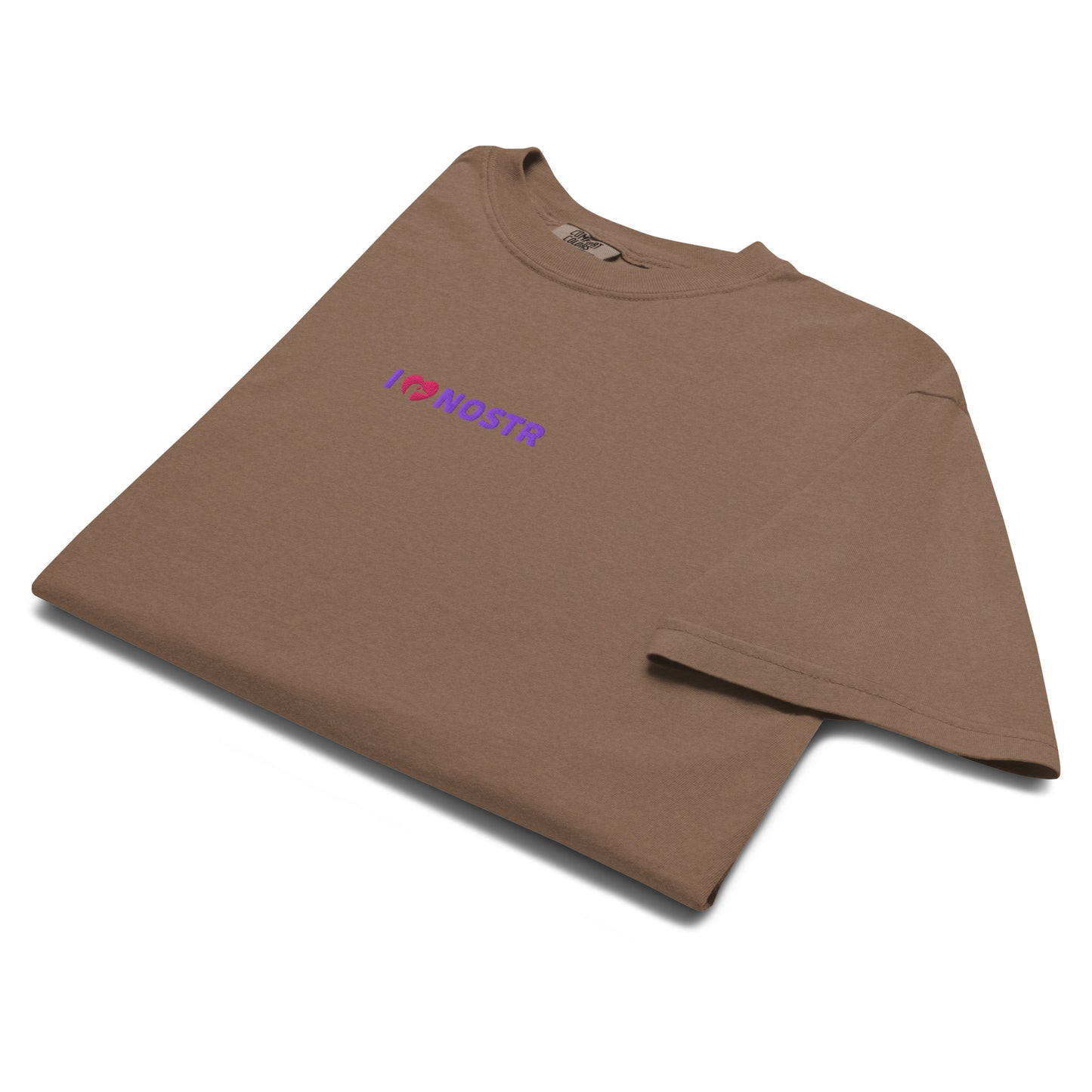 nostr t-shirt - i love nostr - front view - espresso