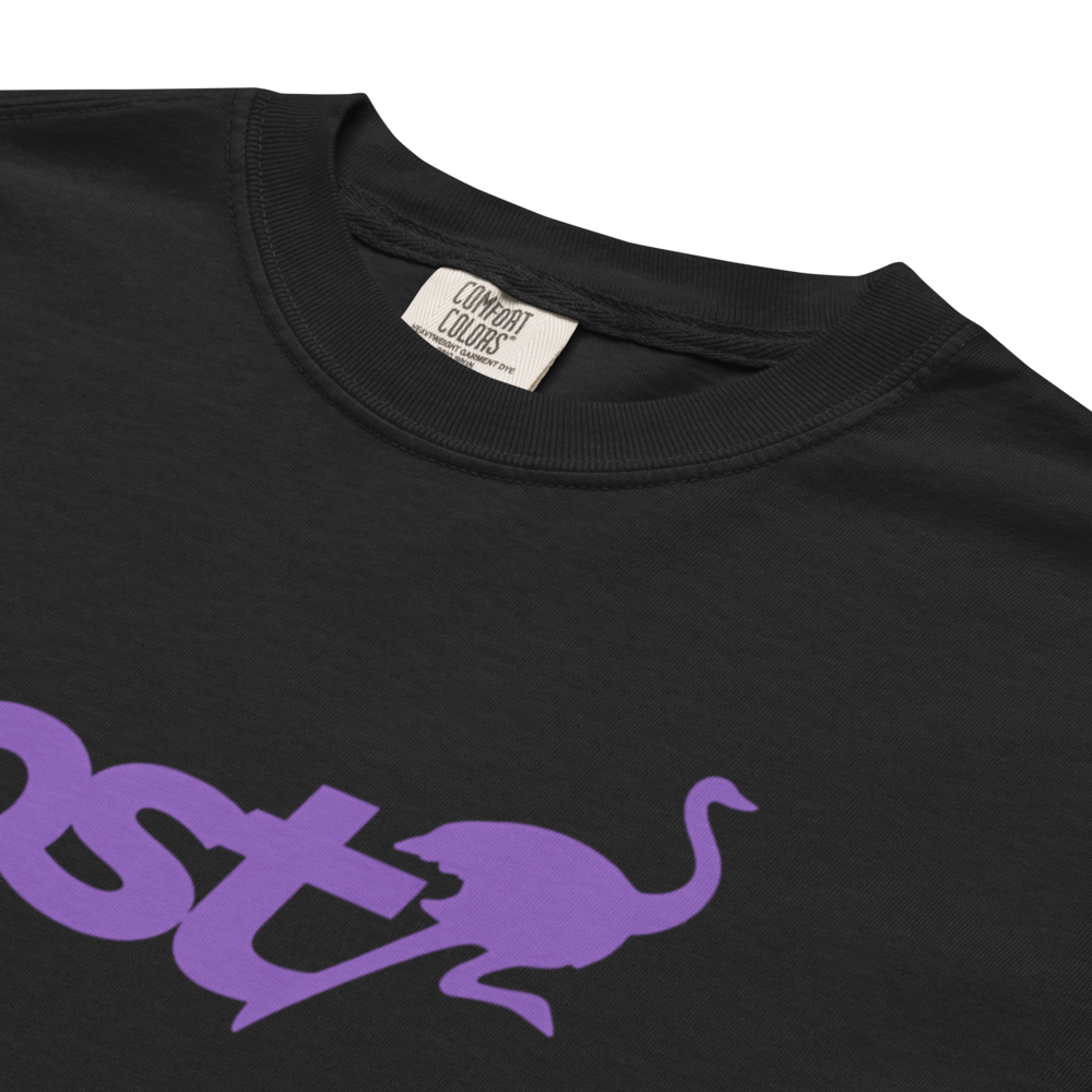 nostr t-shirt - nostrich - detail view - black