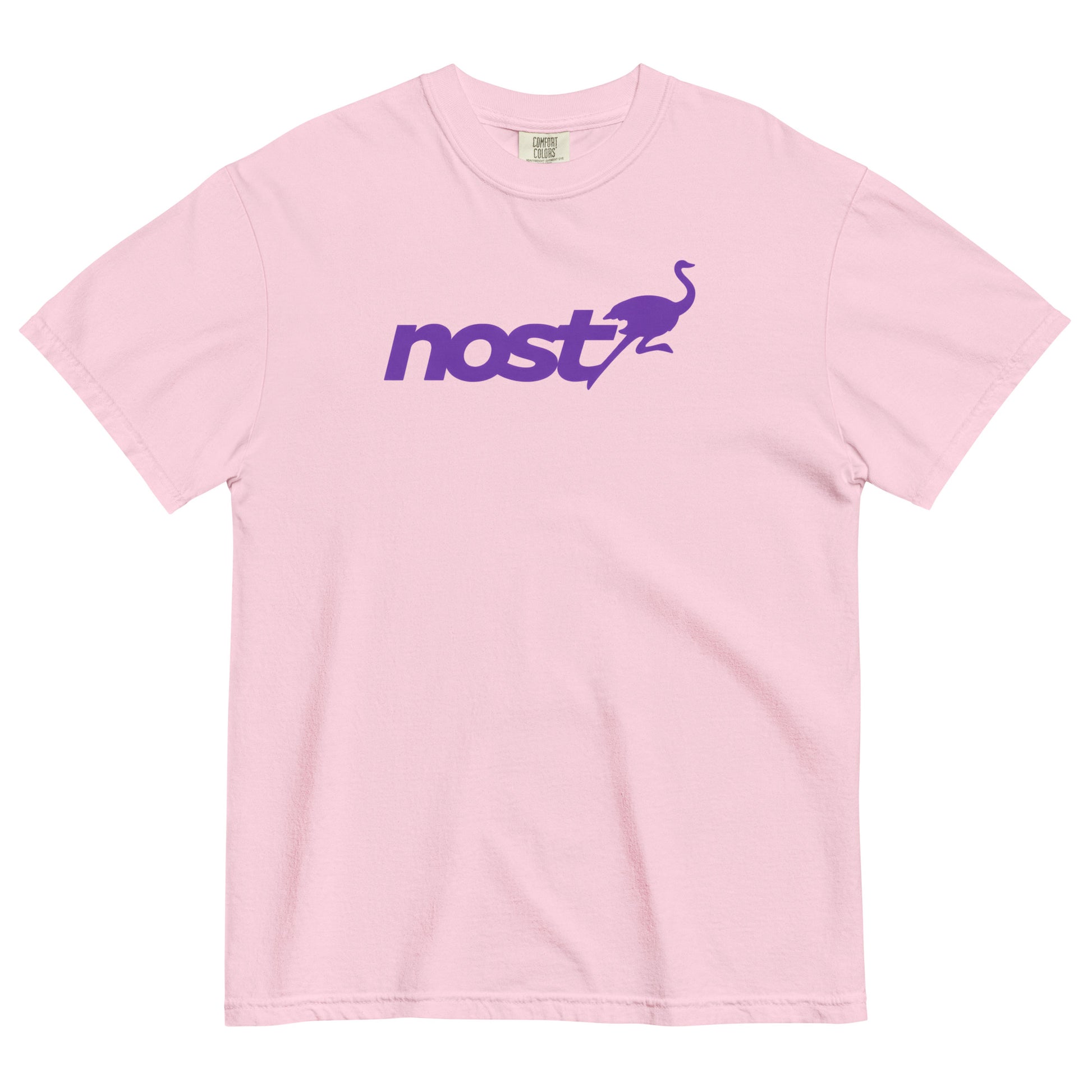 nostr t-shirt - nostrich - front view - blossom