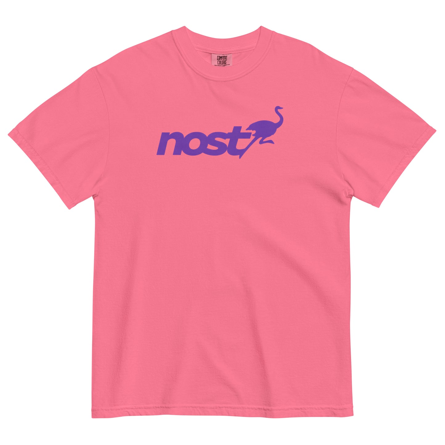 nostr t-shirt - nostrich - front view - black